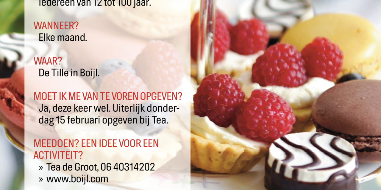 MAAK ‘T MEE – WORKSHOP HIGH TEA MAKEN