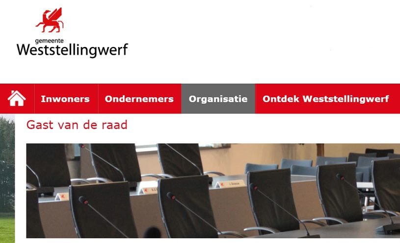 Gast van de raadsvergadering Weststellingwerf